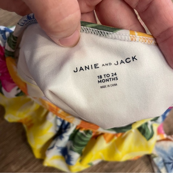 Janie And Jack Swimsuit And Dress Bundle Baby Girl 12 18 24 Months Floral Beach - Picture 3 of 12